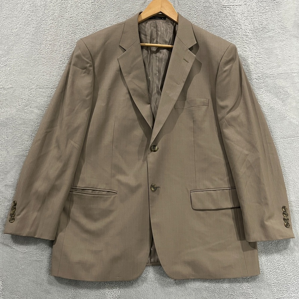 Joseph & Feiss Blazer Jacket Men's 44‎ Short 100% Wool Preppy Beige